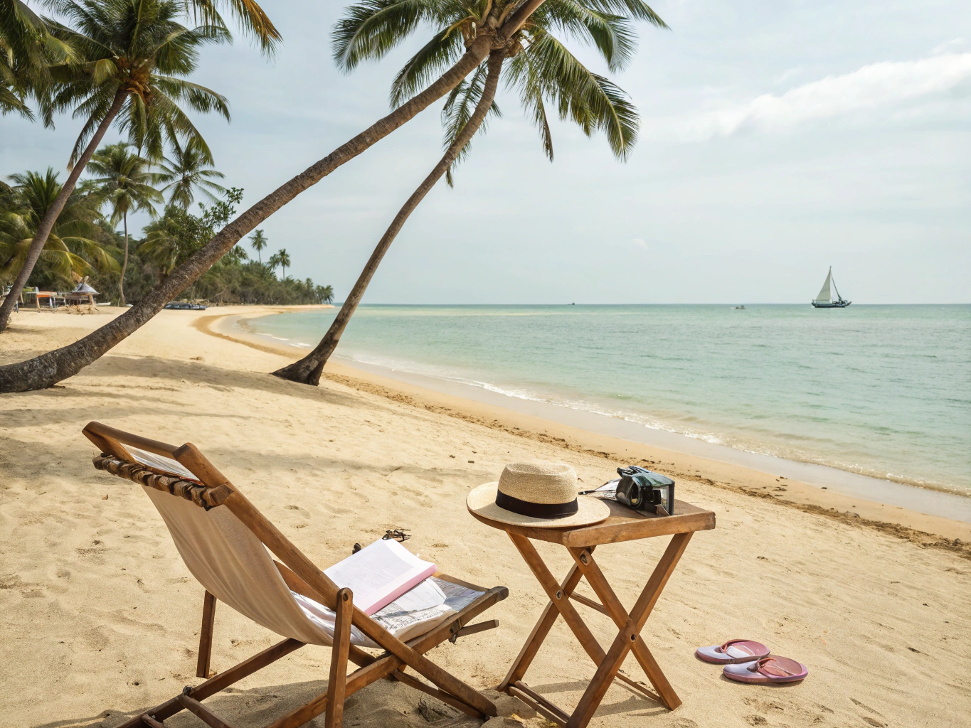 Palm trees on beach
