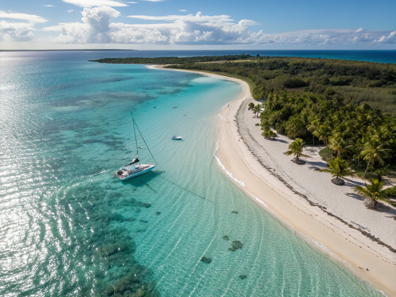 Secluded beach shoreline